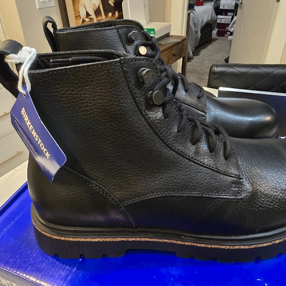 Birkenstock Highwood Lace Up Mid Boots Black Ankle Leather MENS 9 US UK 8 NEW